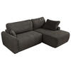 ECKSCHLAFSOFA CUBO L Dunkelgrau Velvet - rechts - Dunkelgrau/Schwarz, Kunststoff/Textil (187/273cm) - MKS