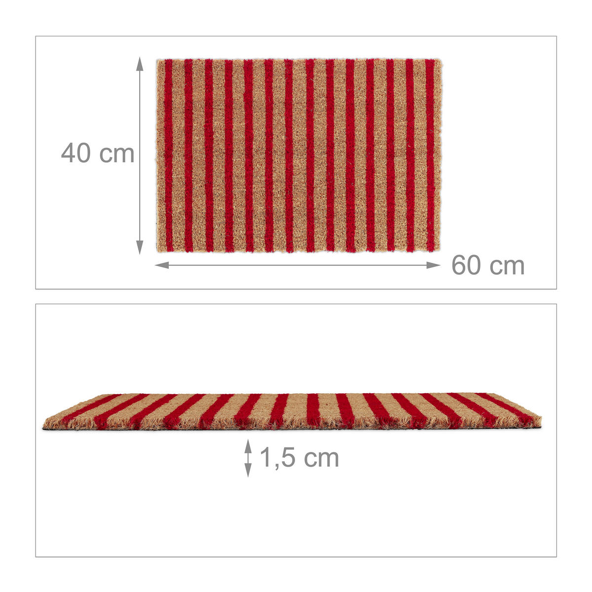 FUSSMATTE - Multicolor, Kunststoff/Textil (60/40cm) - Relaxdays