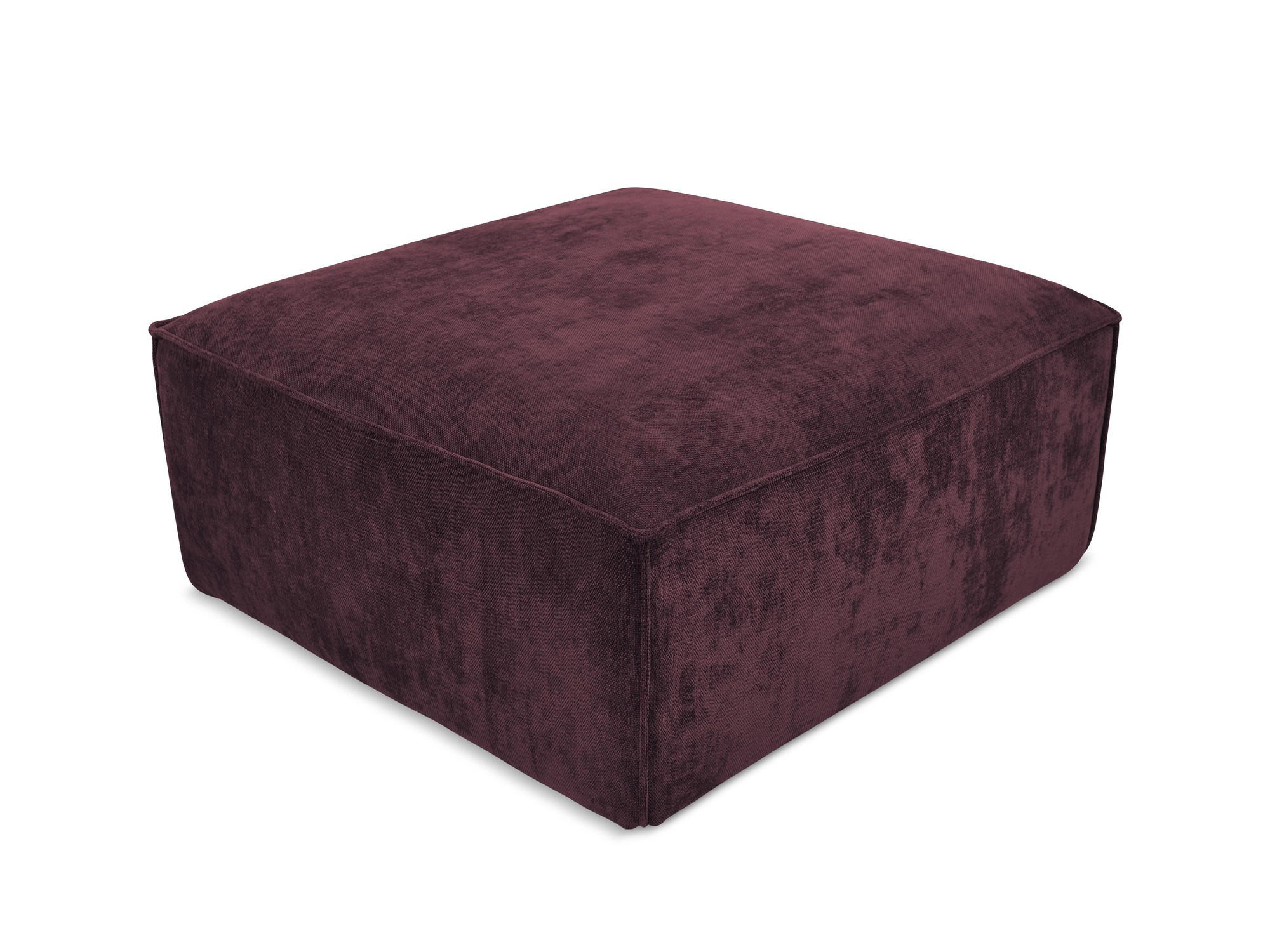POUF Chenille Stoff Rot - Rotbraun/Schwarz, Holzwerkstoff/Kunststoff (87/46/87cm) - Makamii