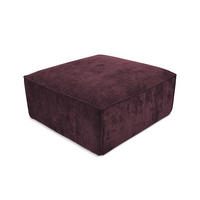 POUF Chenille Stoff Rot - Rotbraun/Schwarz, Holzwerkstoff/Kunststoff (87/46/87cm) - Makamii