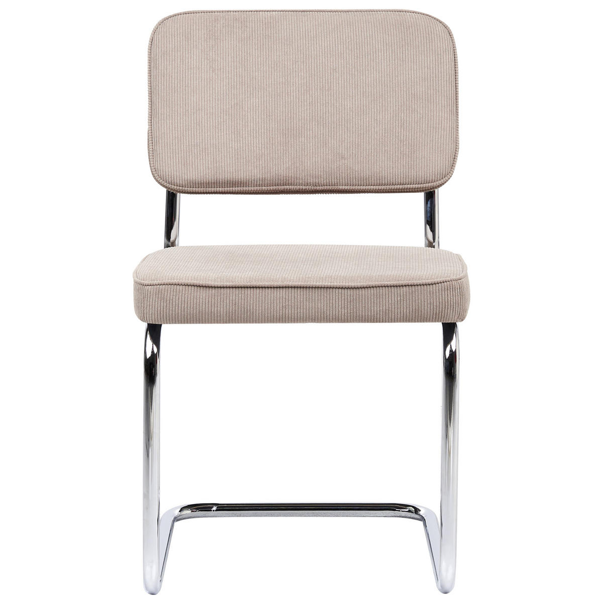 ESSZIMMERSTUHL 2er-Set Taupe Irwin - Taupe/Silberfarben, Textil (50/85/53cm) - Beliani