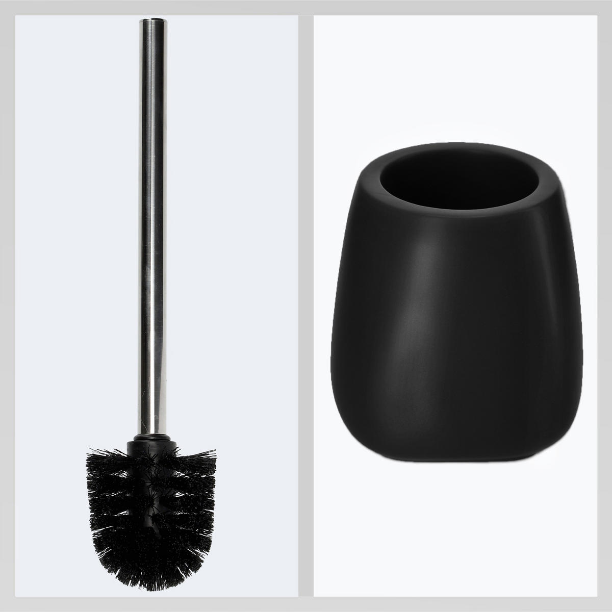 TOILETTENBÜRSTE 36 x 12 cm, schwarz, 2 Stk. - Schwarz, Keramik/Kunststoff (12/36cm) - KADAX