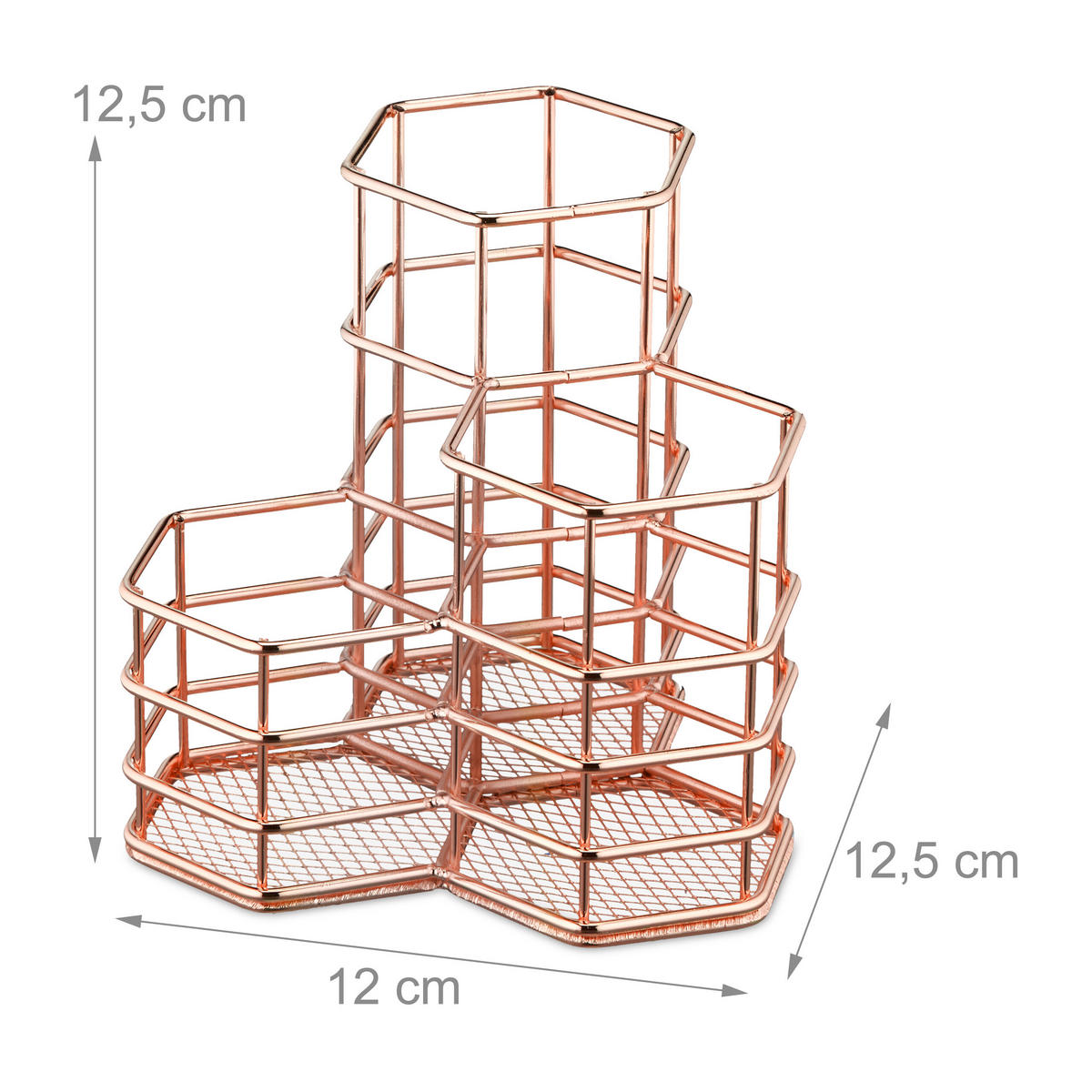 PINSELHALTER - Kupferfarben, Metall (12/12.5/12.5cm) - Relaxdays