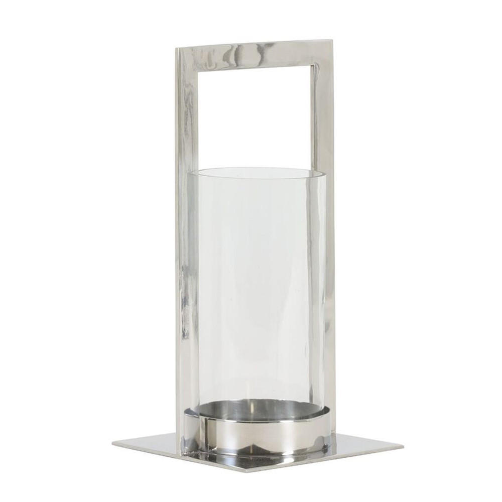 WINDLICHT JELCO 15x30 cm, Nickel/Glas, silber - Silberfarben, Glas (15/30/15cm) - Light & Living
