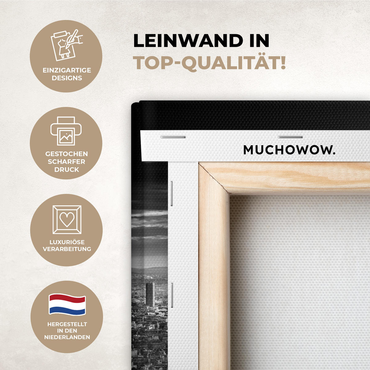 LEINWANDBILD Paris - Skyline - Eiffelturm - Stadt - Wolken Deko Schlafzimmer 30x20 cm - Dunkelgrau, Textil (30/20cm) - MuchoWow