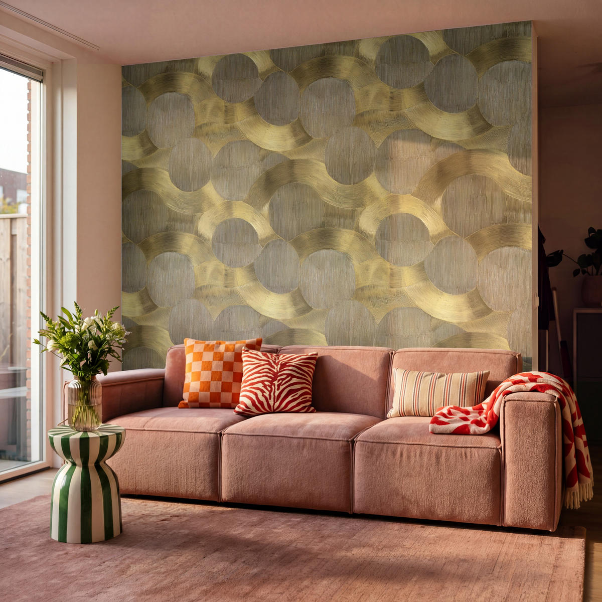 TAPETE - Modern - Geometrisch - Gold - 260x280 cm - Goldfarben, Papier (260/280cm) - OnlyWow
