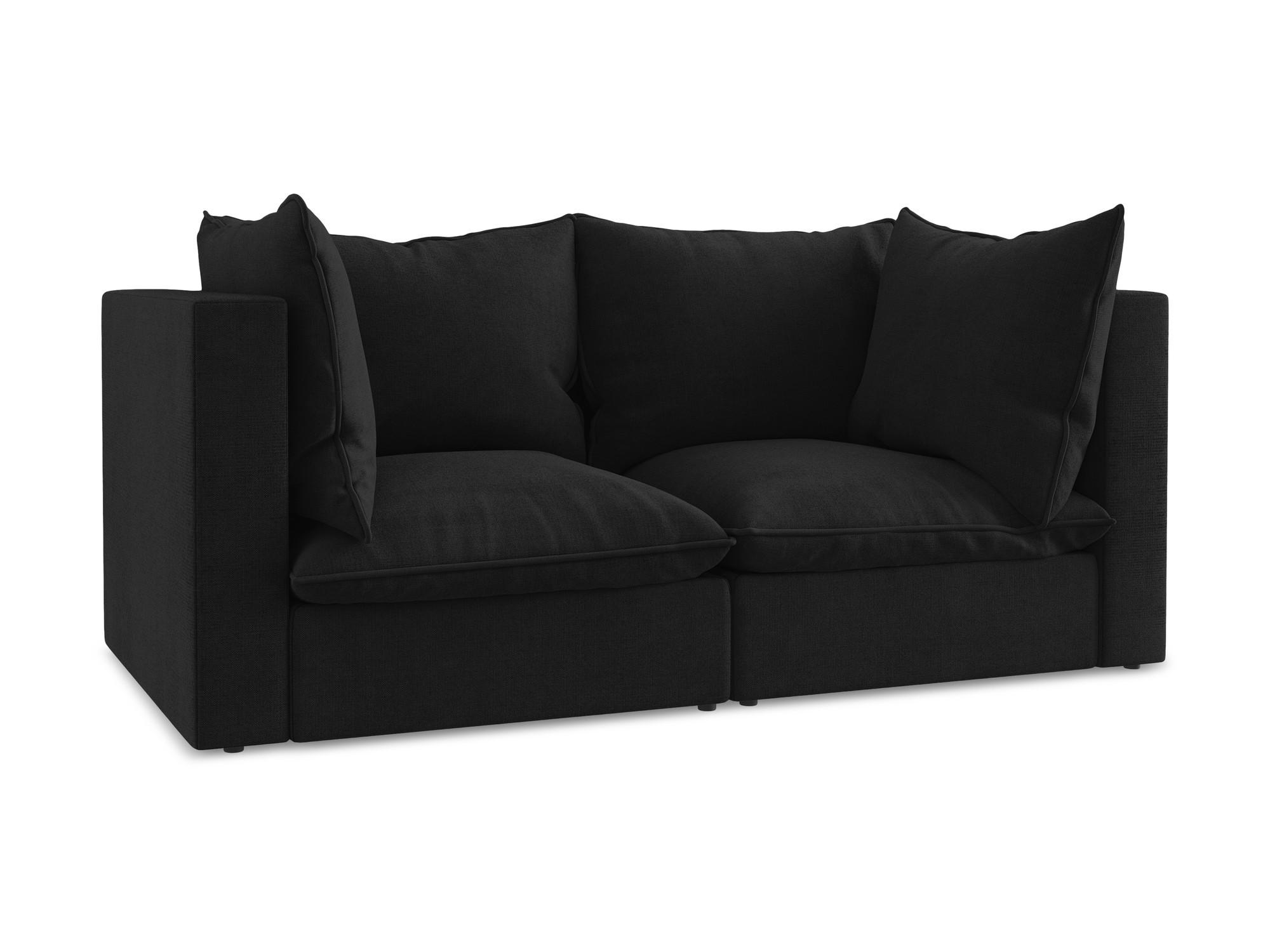 2-SITZER SOFA Strukturstoff Schwarz - Schwarz, Holzwerkstoff/Kunststoff (180/77/90cm) - Makamii