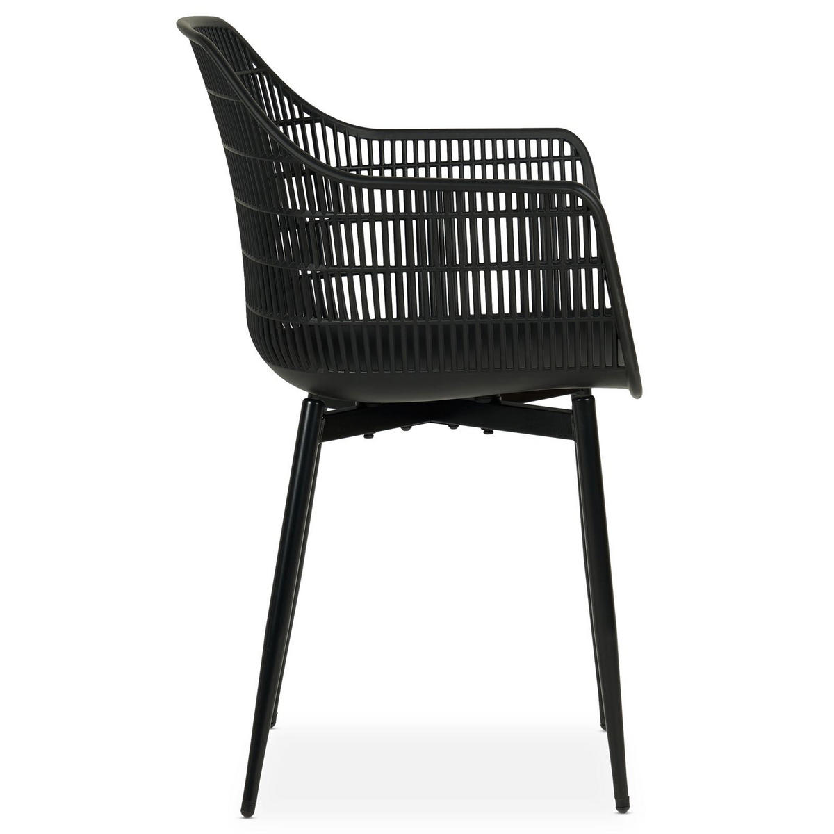 GARTENSTÜHLE MARGHERITA 4ER-SET - Schwarz, Textil (60/86/52cm) - IDIMEX