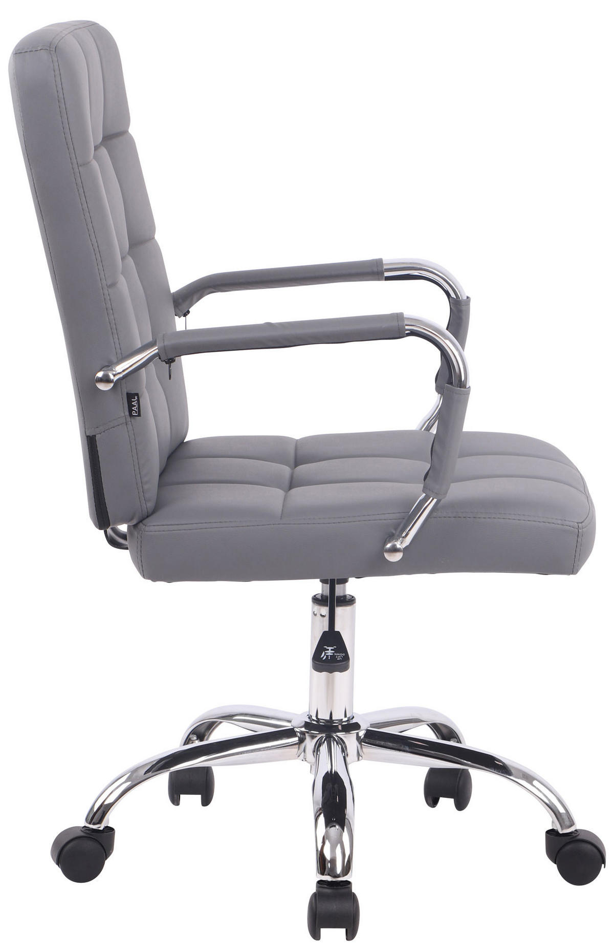 DREHSTUHL Lederlook Grau - Grau, Textil/Metall (59/91/63cm) - CLP