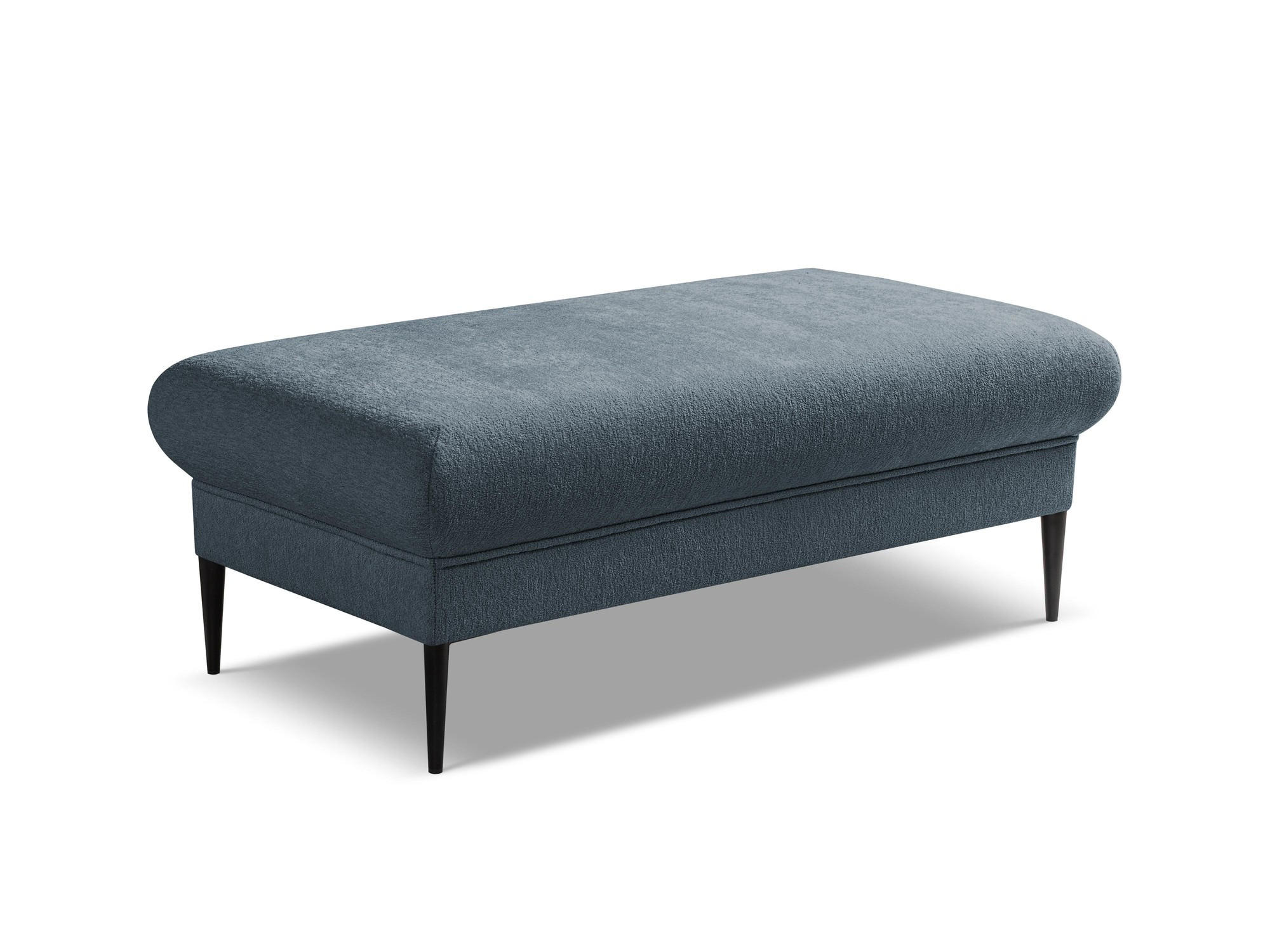 POUF Chenille Stoff Blau - Blau/Schwarz, Holzwerkstoff/Textil (111/88/60cm) - Makamii