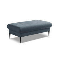 POUF Chenille Stoff Blau - Blau/Schwarz, Holzwerkstoff/Textil (111/88/60cm) - Makamii