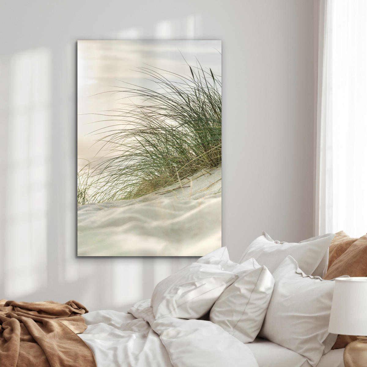 METALLBILD Dünen - Strand - Schleswig-Holstein - Wattenmeer 60x90 cm - Creme, Metall (60/90cm) - MuchoWow