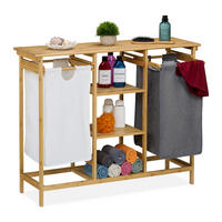 WÄSCHEKORBREGAL - Multicolor, Holz/Textil (100/80/32cm) - Relaxdays