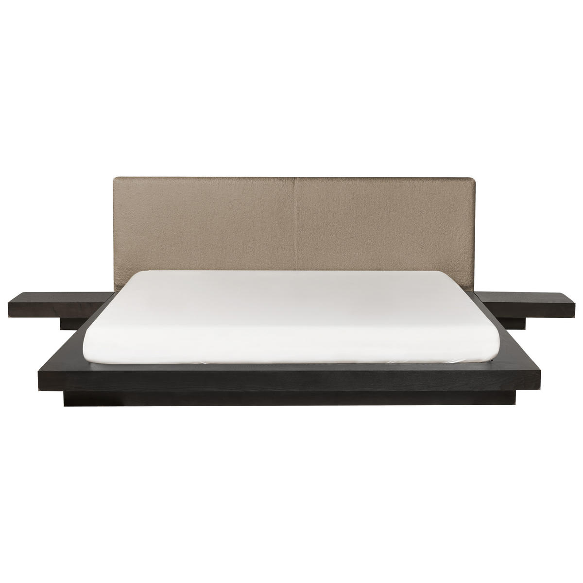 BETT mit Lattenrost 180/200 cm MDF-Platte Dunkelbraun Zen - Dunkelbraun, Holzwerkstoff (180/200cm) - Beliani