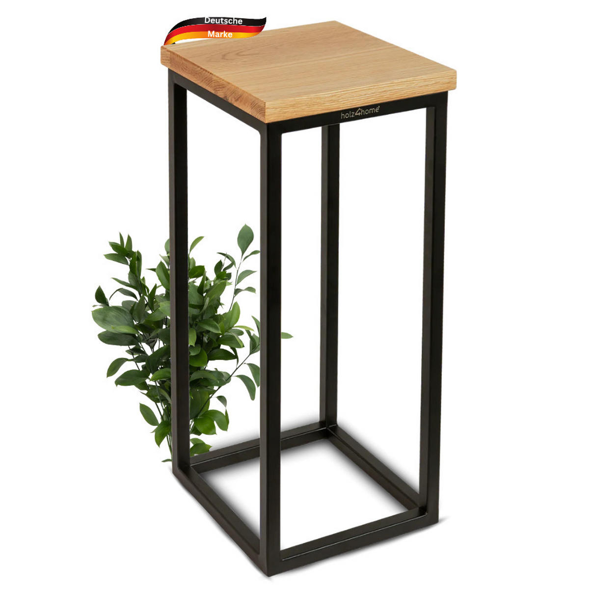 BLUMENSTÄNDER Holz LURI 50 cm hoch Eichenholz Metallgestell - Braun, Holz (20/50/21cm) - DELUKE