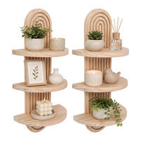 RAFT natural set-2 - maro deschis, lemn (21.5/45/12cm) - Relaxdays