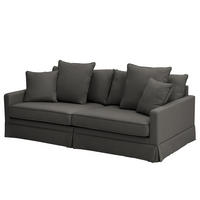 BIGSOFA mit Husse - Webstoff - Anthrazit/Schwarz, Kunststoff/Textil (230/89/110cm) - home24