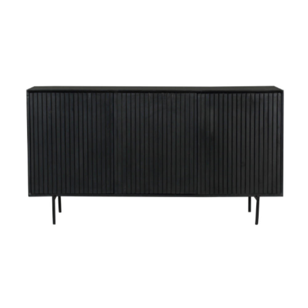 SIDEBOARD Dimora Mangoholz 165 cm / 45 cm Schwarz - Schwarz, Holz (165/85/45cm) - Villa Möbel
