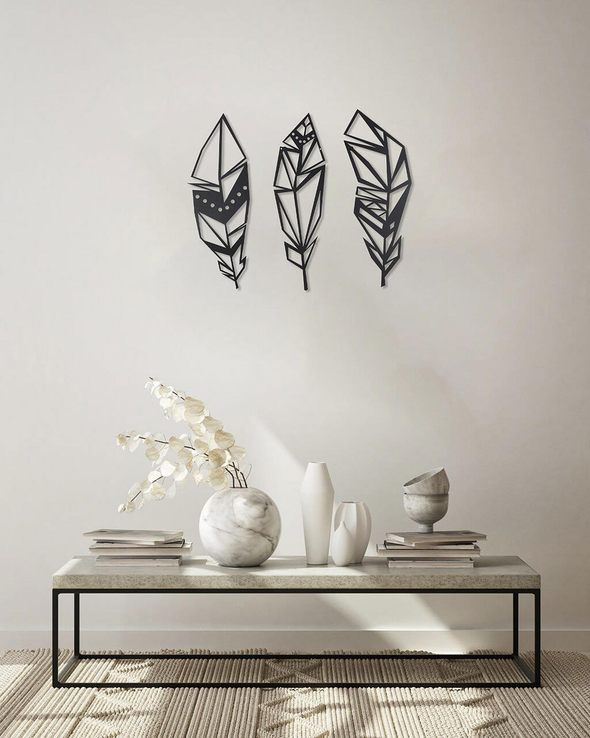 WANDDEKO Schwarz 72/70 cm - Schwarz, Metall (1.5/70/3cm) - KUNSTLOFT