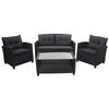XXL POLY-RATTAN GARNITUR 4-TLG Anthrazit - Anthrazit, Kunststoff - MCW