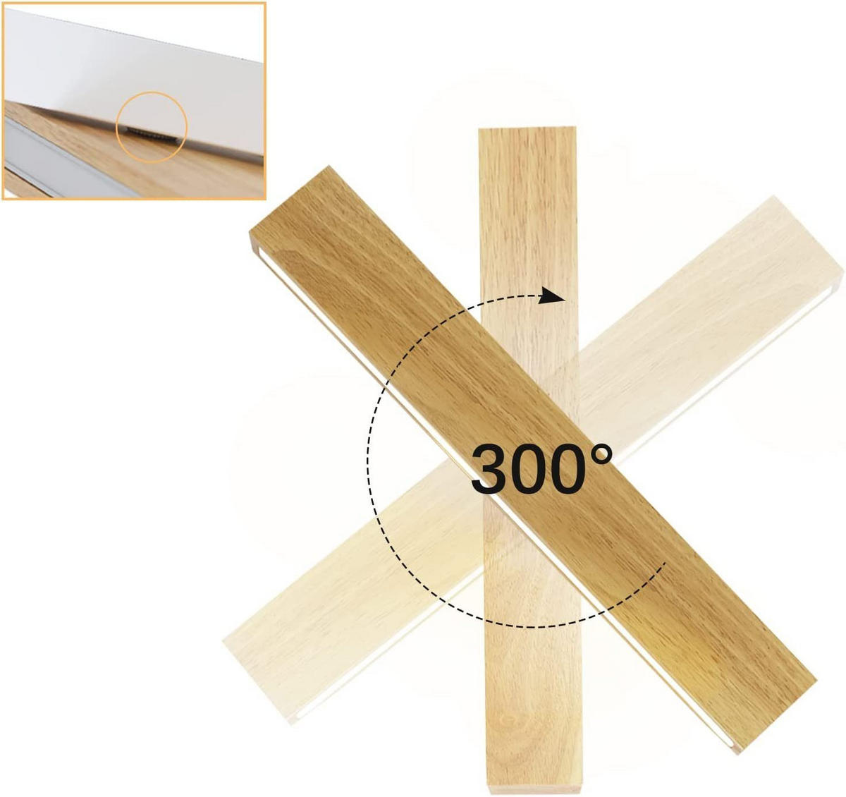 LED WANDLEUCHTE Edel - Braun, Holzwerkstoff (8/3/52cm) - Nettlife