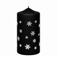 ADVENTSKERZEN Fjolla in Samtlook Schwarz 15 x 7 cm, 4er Set - Schwarz, Paraffin (7/15/15cm) - Kopschitz Kerzen