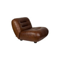 SESSEL Wyatt Leder Schokolade braun - Dunkelblau, Leder (87/70.5/101cm) - Dutchbone