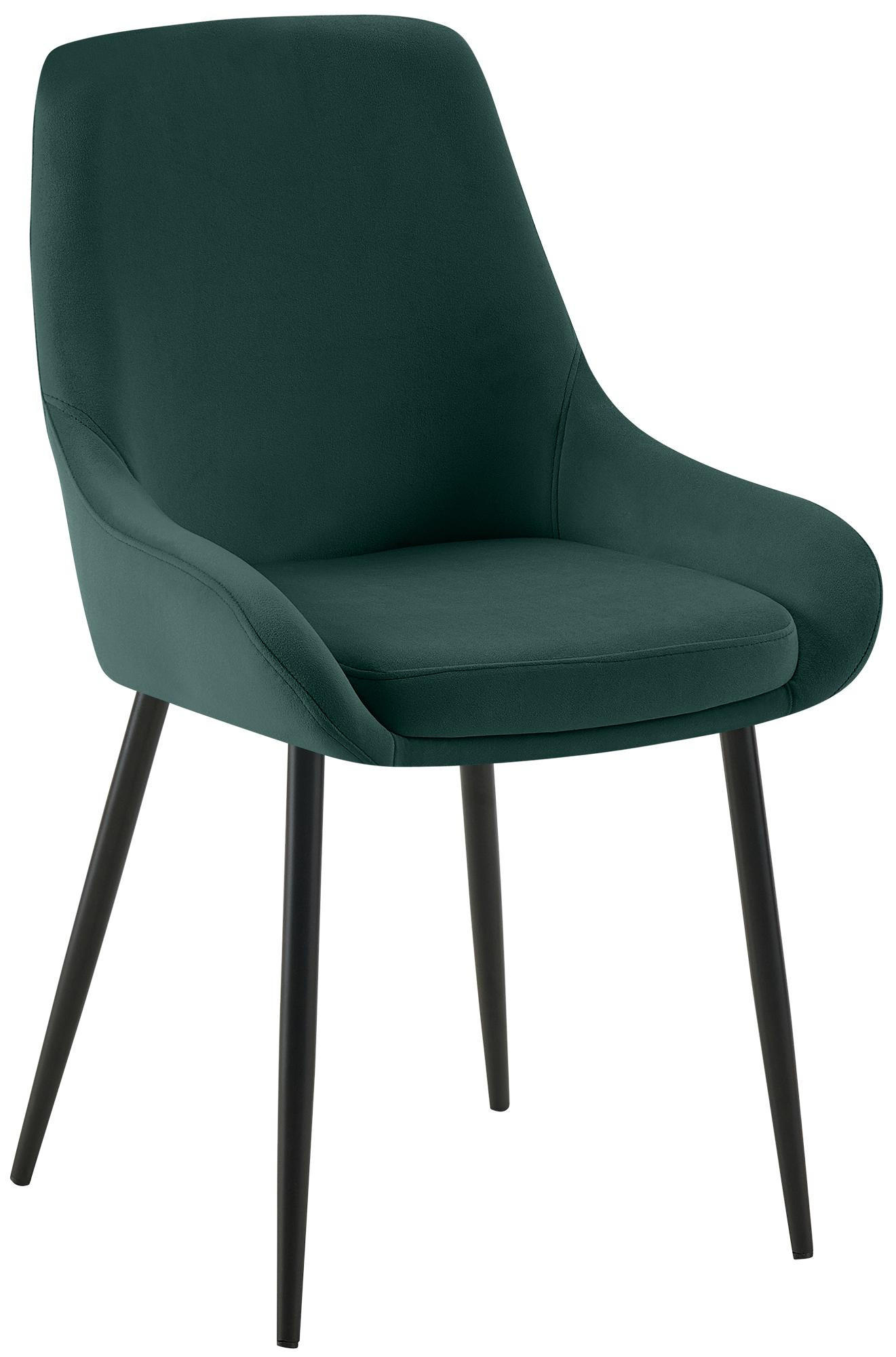 STUHL Samt Grün - Schwarz/Grün, Textil (50/86/53cm) - CLP