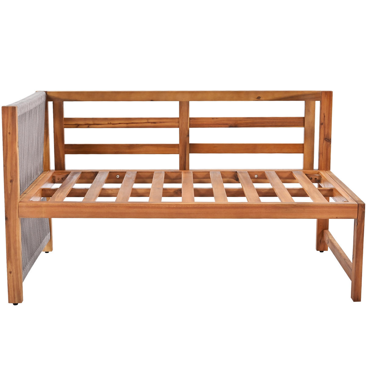 LOUNGEGARNITUR Grau aus Akazienholz 3er Set - Grau, Holz - OKMYHOME
