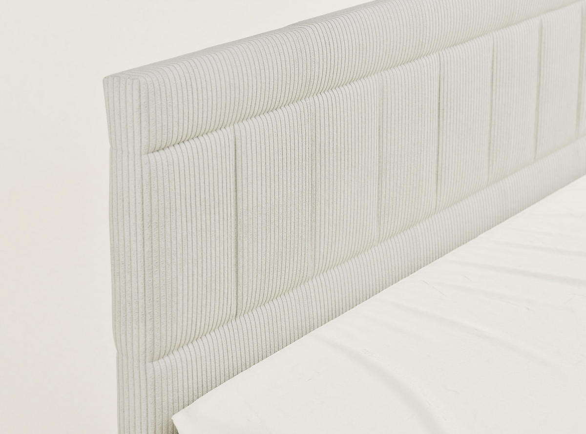 BOXSPRINGBETT Caya 140/200 cm, in Creme, Bettkasten, Matratze, Topper - Creme/Schwarz, Holz/Holzwerkstoff (140/200cm) - Maison de Reve
