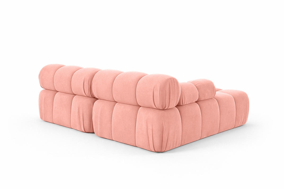 ECKSOFA L-Form Mini II Modular, Veloursstoff Salvador, Rosa, Links, Selia - Pink, Holz (190/160cm) - Kaiser Möbel