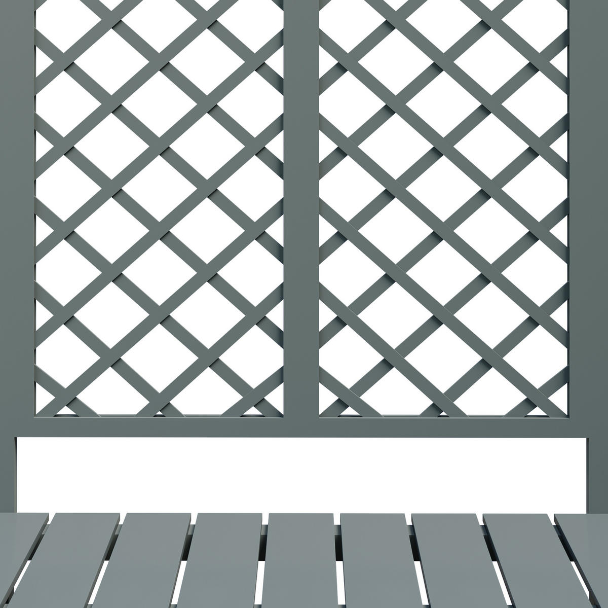 BLUMENKASTENHALTER aus Massivholz 169x145x42 cm in Grau mit Spalier & Sitzfläche - Grau, Holz (42/145/169cm) - Modfu