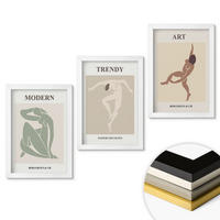 WANDBILDER 3er-Set - 20x30 cm Weißer Rahmen - Stilvolle Charaktere im Minimalismus - Weiß, Kunststoff (20/30cm) - ArtPrintCave