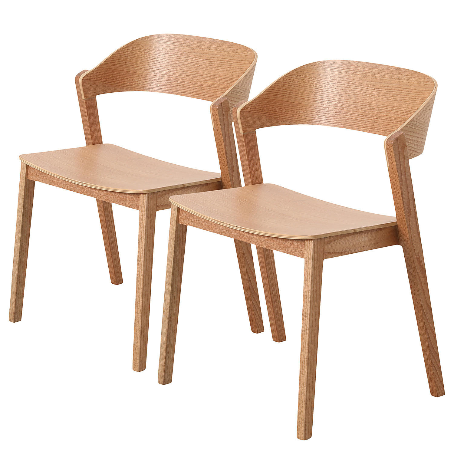 ESSZIMMERSTÜHLE - Braun / Eiche, 57/76/52 cm, 2er-Set - Eichefarben/Braun, Holz (57/76/52cm) - home24