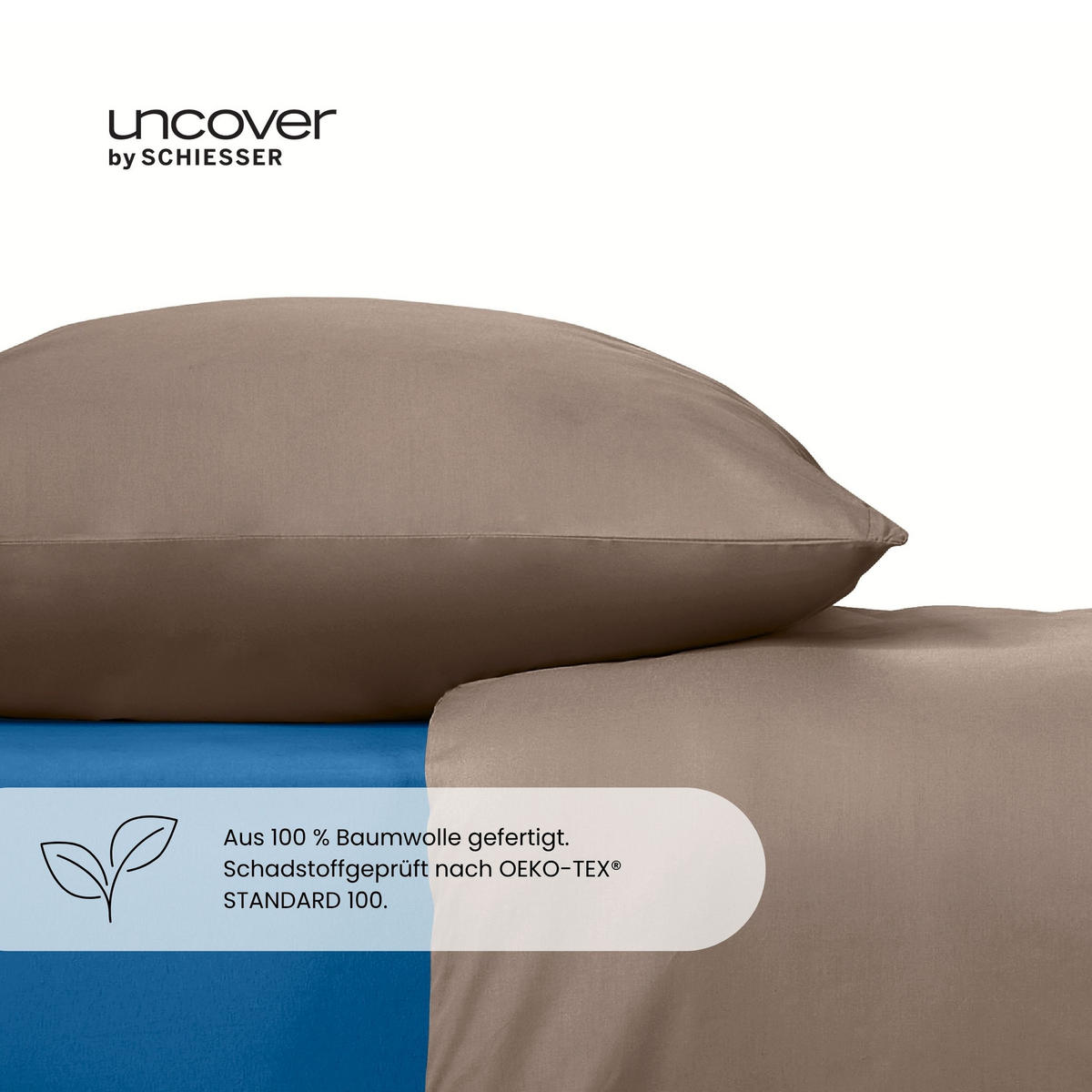 BETTWÄSCHESET Soho - Renforcé - 2-teilig - 135x200 cm - Taupe - Taupe, Textil (135/200cm) - Uncover by Schiesser