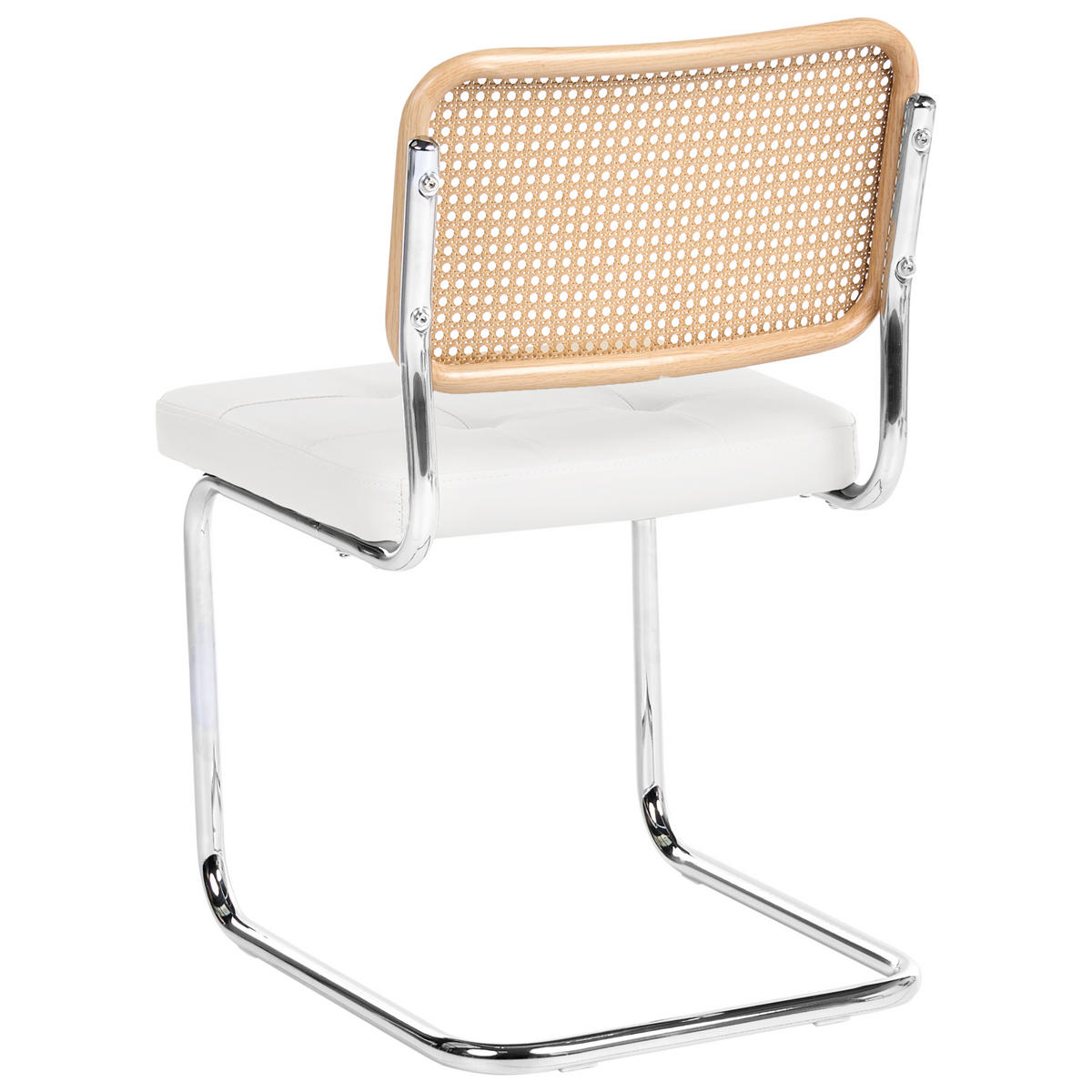 ESSZIMMERSTUHL 2er-Set Kunstleder Weiß Ethete - Hellbraun, Kunststoff (49/83/54cm) - Beliani