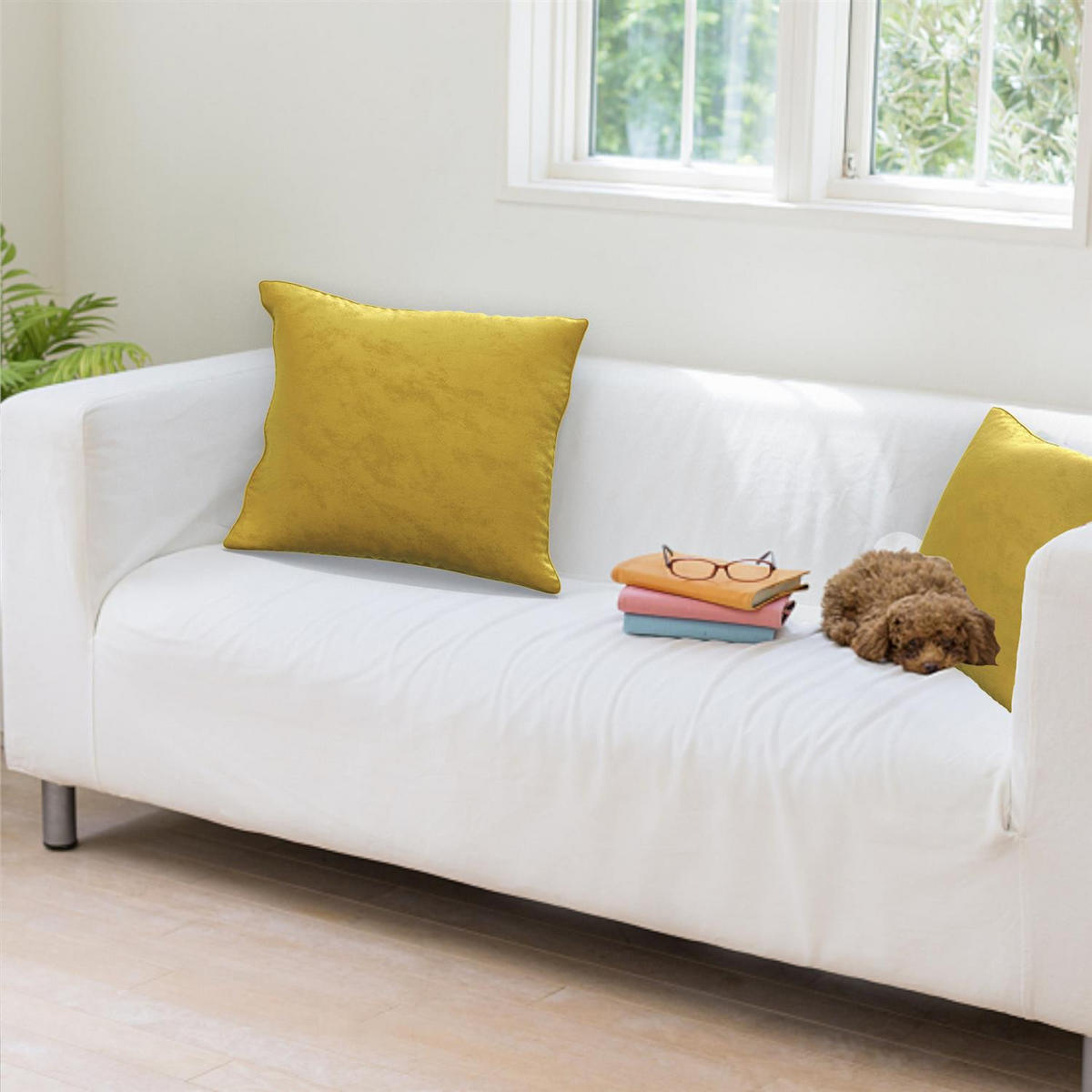 KISSENHÜLLEN-SET (2-tlg.) 40/40 cm (Gelb) - Gelb, Textil (40/40cm) - Intirilife