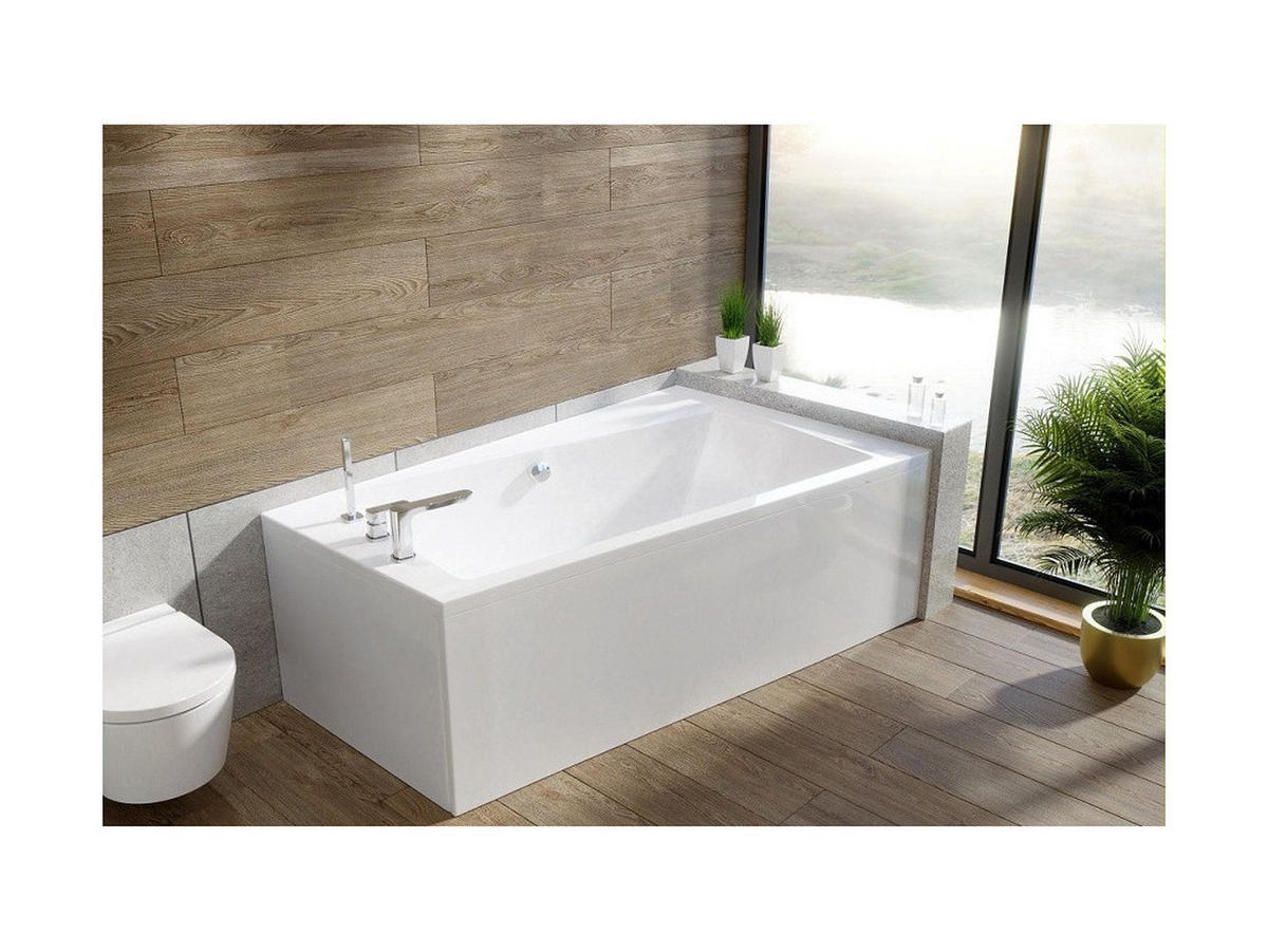 BADEWANNE Eckwanne INFINITY 170/110 Rechts mit Styro Ablauf Füße - Weiß, Kunststoff (110/55.5/170cm) - bad land