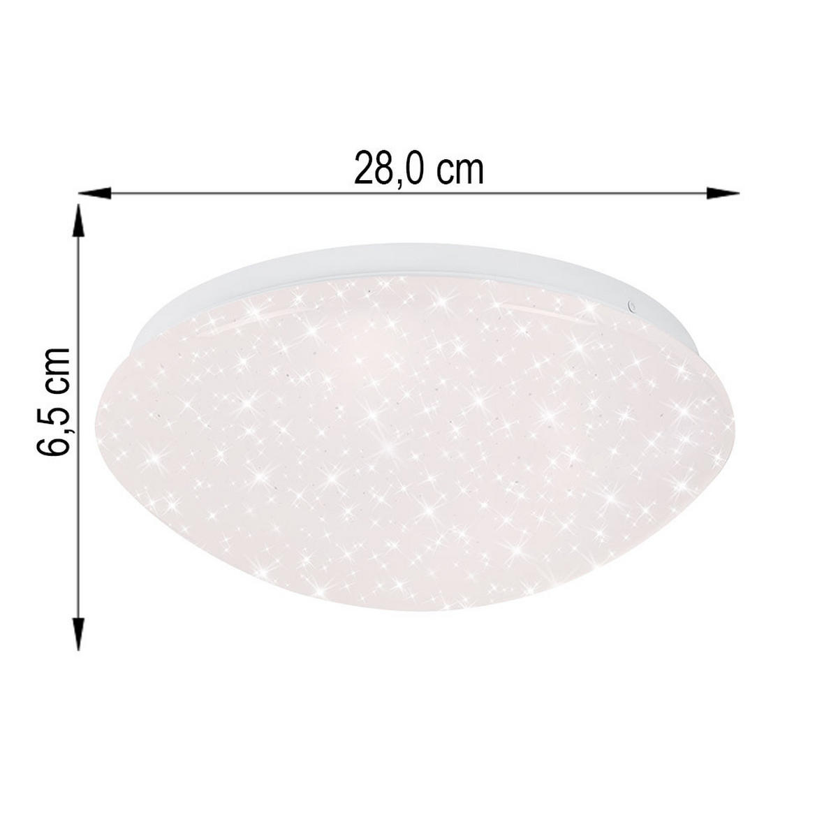 LED DECKENLEUCHTE Sterneneffekt Weiß - Weiß, Metall (28/28/6.5cm) - Briloner