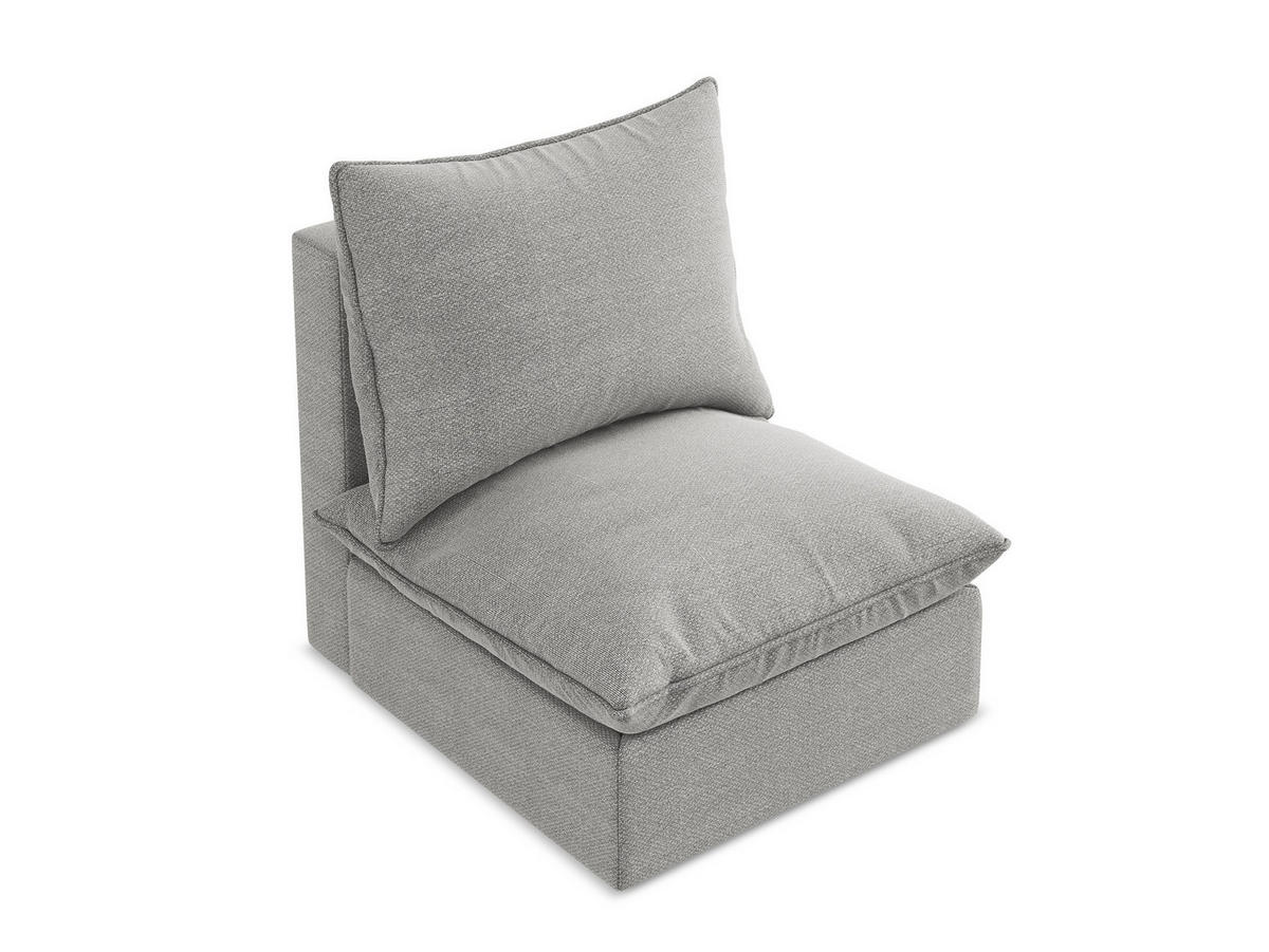SOFAELEMENT Bouclé Stoff Grau - Hellgrau/Schwarz, Holzwerkstoff/Kunststoff (75/77/90cm) - Makamii