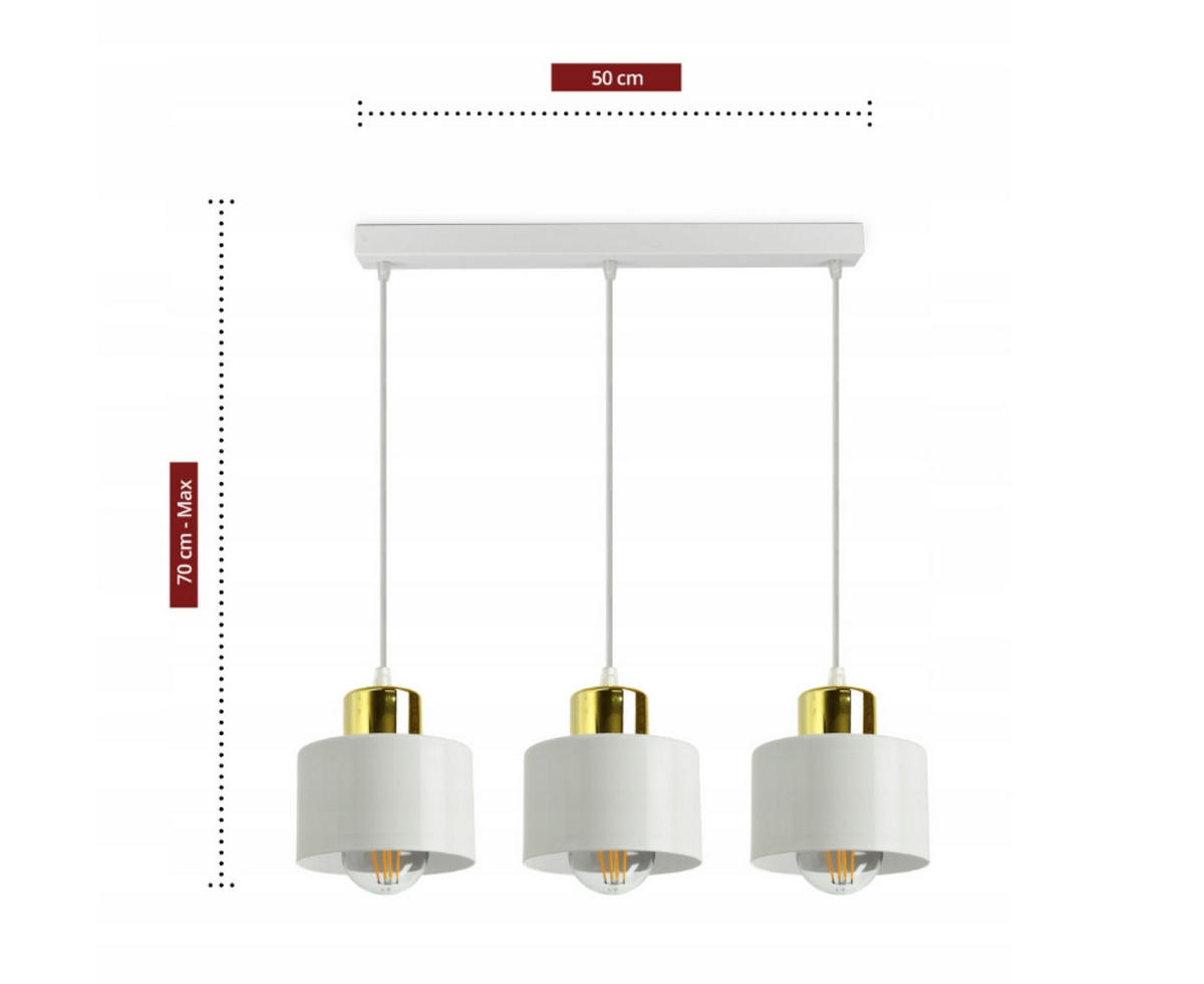 PENDELLEUCHTE Roller - Goldfarben/Weiß, Metall (12/50/70cm) - kiki design