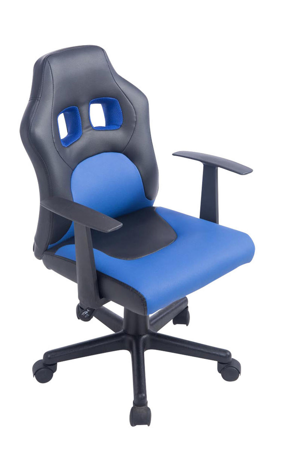 BÜROSTUHL Funny, Kunstleder Schwarz/Blau - Blau, Kunststoff/Textil (56/93/59cm) - TPFLiving