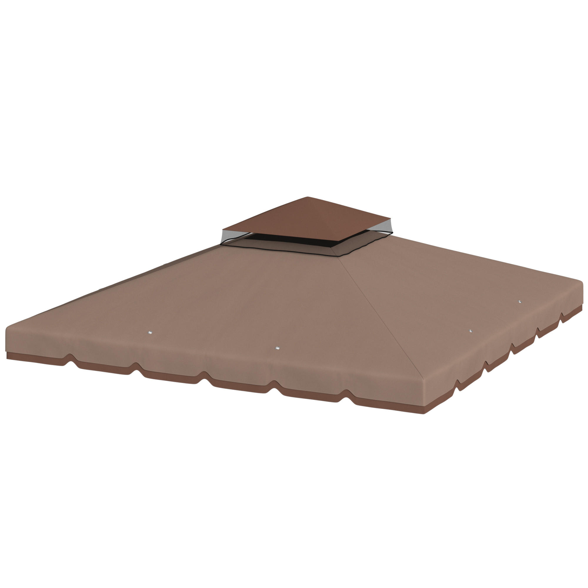 PAVILLON-ERSATZDACH Polyester Khaki Braun - Braun, Textil (300/1/300cm) - Outsunny