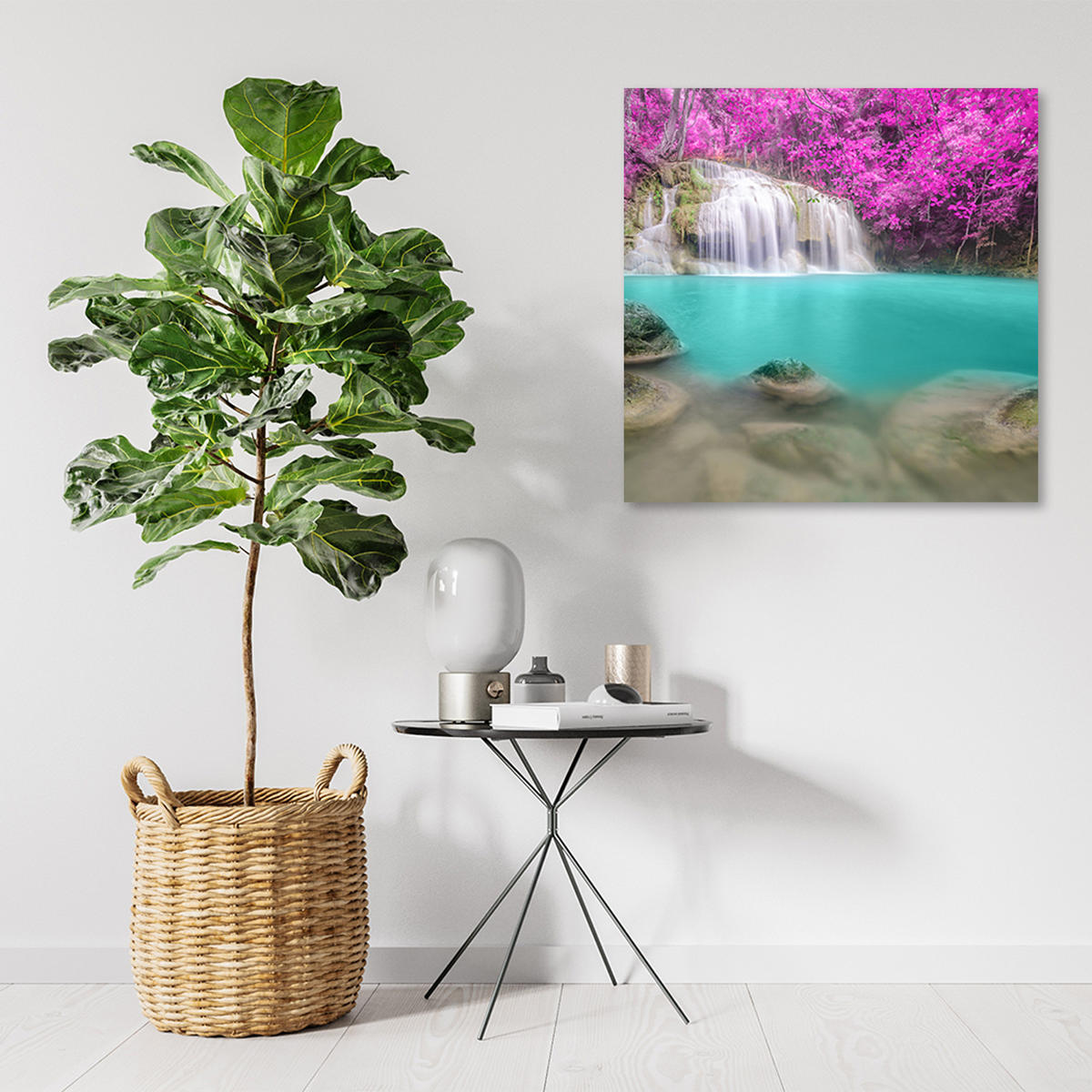 WANDBILD landschaften lila - Lila, Textil (50/50cm) - Feeby