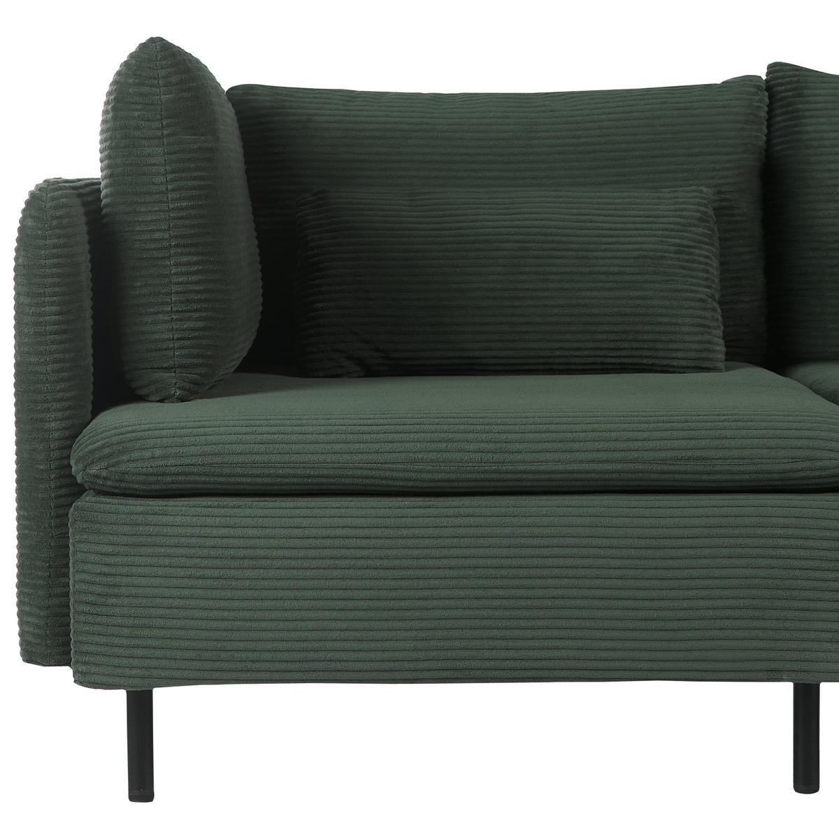 MODULÁRNÍ POHOVKA 2-místná Tmavě zelená Manšestr Egeris - zelená barva, textil (172/80/94cm) - Beliani