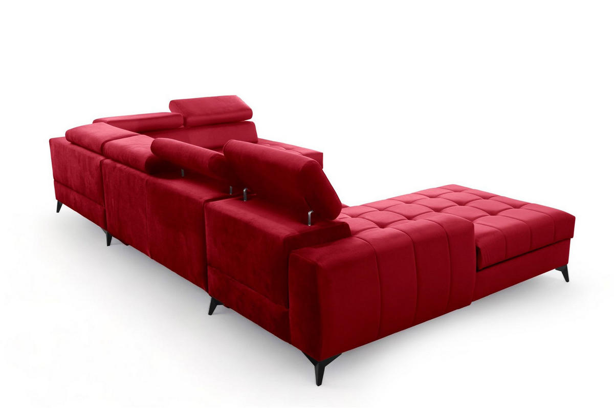 WOHNLANDSCHAFT Agnesa In Salvador - Rot, Holzwerkstoff/Textil (345/95/200cm) - Fun Möbel