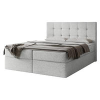 BOXBETT Luanda Boucle - H3 - Hellgrau, Holzwerkstoff/Textil (180/200cm) - MIRJAN24