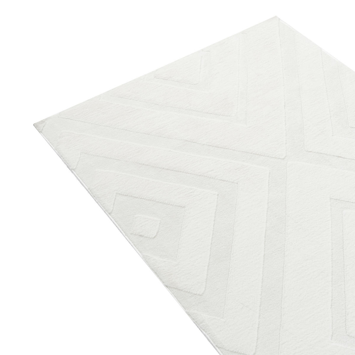 KOBEREC Krémově bílý 80/300 cm Borah - bílá/krémová, textil (80/300cm) - Beliani