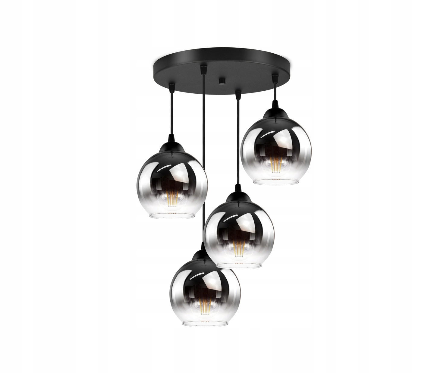 PENDELLEUCHTE MASUR - Transparent/Anthrazit, Glas/Metall (35/35/80cm) - kiki design