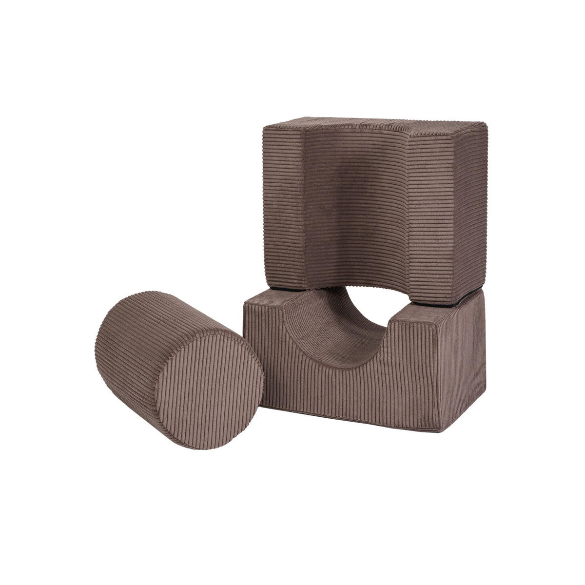 SCHAUMSTOFF-BAUSTEINE für Kinder, Shape, Cord, Braun - Braun, Textil (45/30/55cm) - MeowBaby